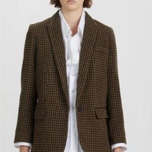 Isabel Marant Brown Houndstooth Blazer Checker Dark Brown 95% wool never worn